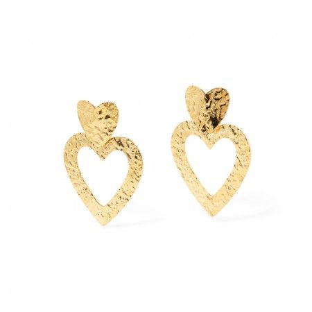 PENDIENTES DE ACERO CORAZONES