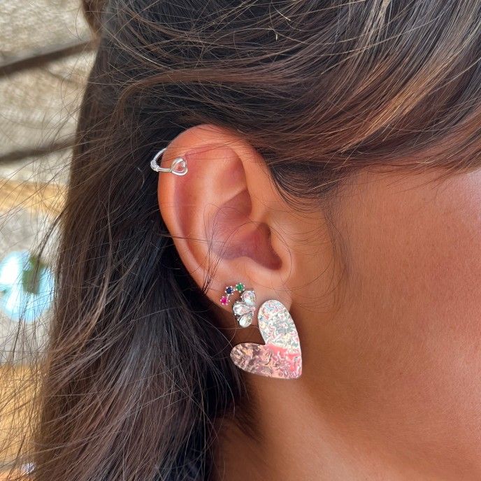 PENDIENTES CORAZN DE ACERO