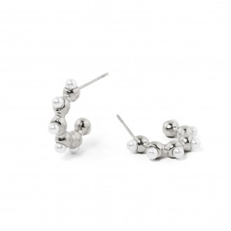 STEEL HOOPS WITH PEARLS