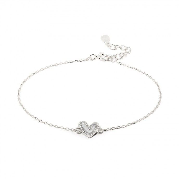 SILVER BRACELET WITH HEART