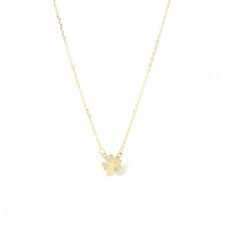 SILVER NECKLACE WITH CLOVER