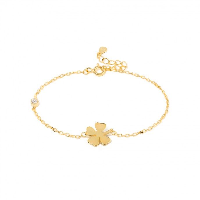 SILVER BRACELET WITH CLOVER