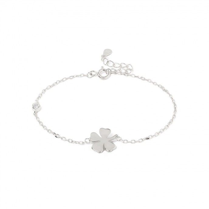 SILVER BRACELET WITH CLOVER