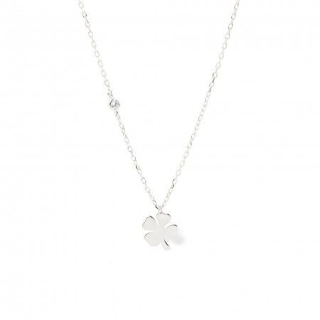 SILVER NECKLACE WITH CLOVER