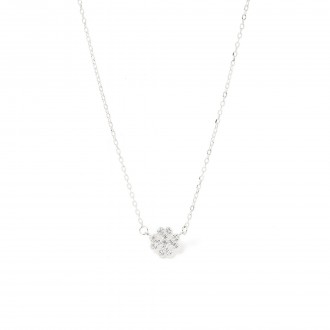 SILVER NECKLACE WITH CLOVER