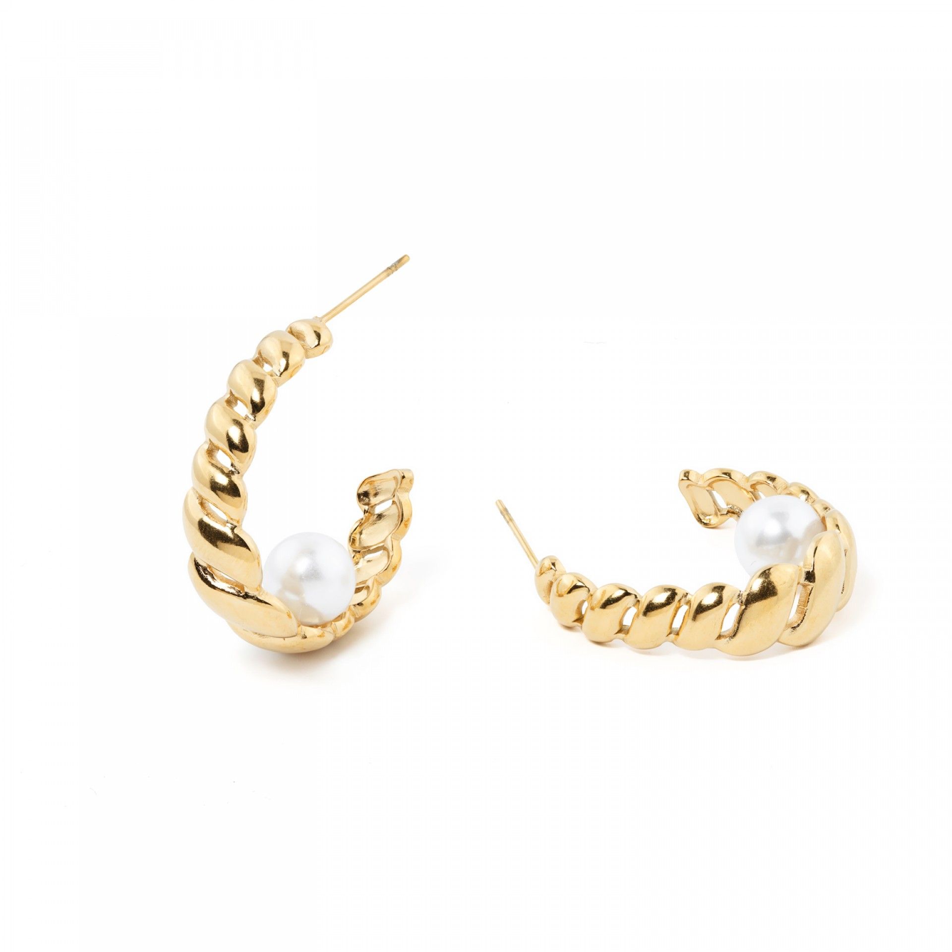 ARGOLAS AÇO COM PÉROLA