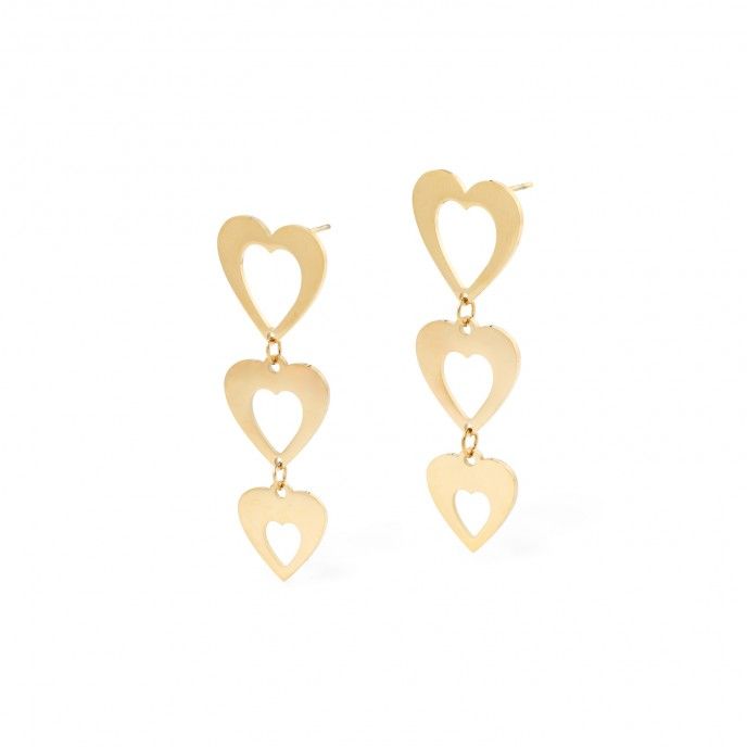 PENDIENTES CORAZONES DE ACERO