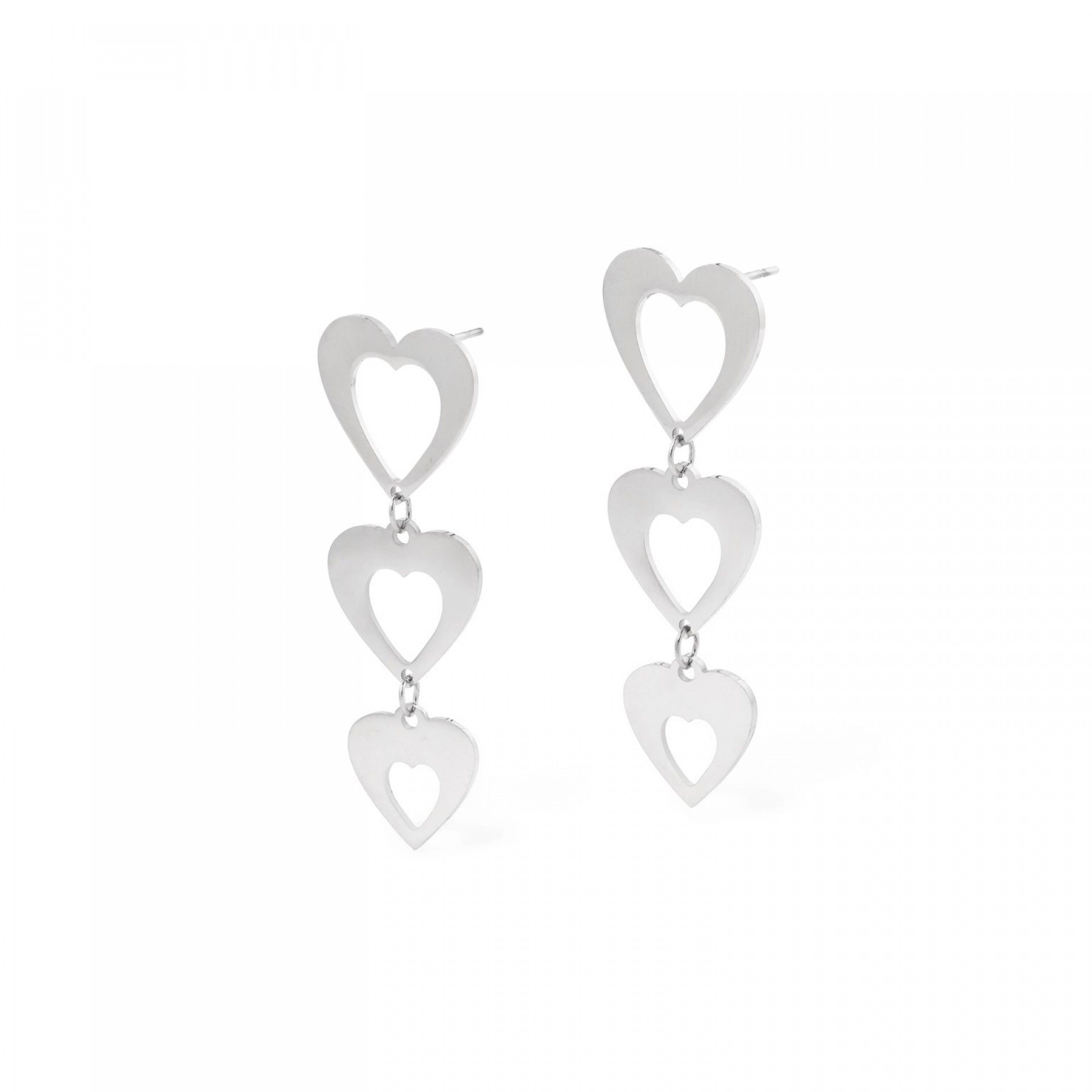 BRINCOS AÇO CORAÇÕES