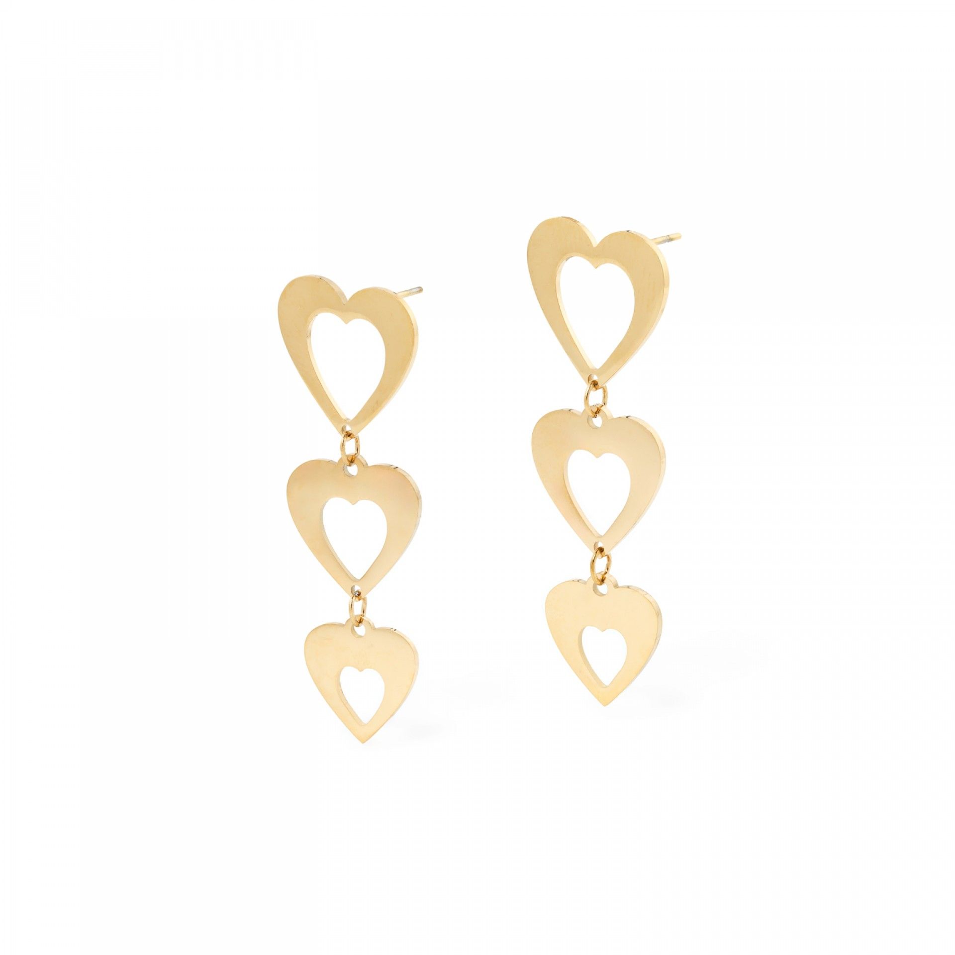 BRINCOS AÇO CORAÇÕES