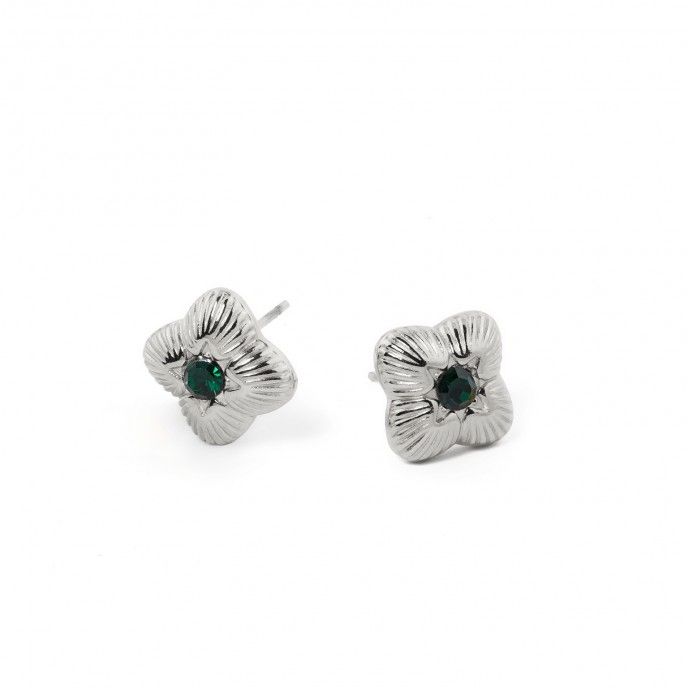 STEEL FLOWER EARRINGS