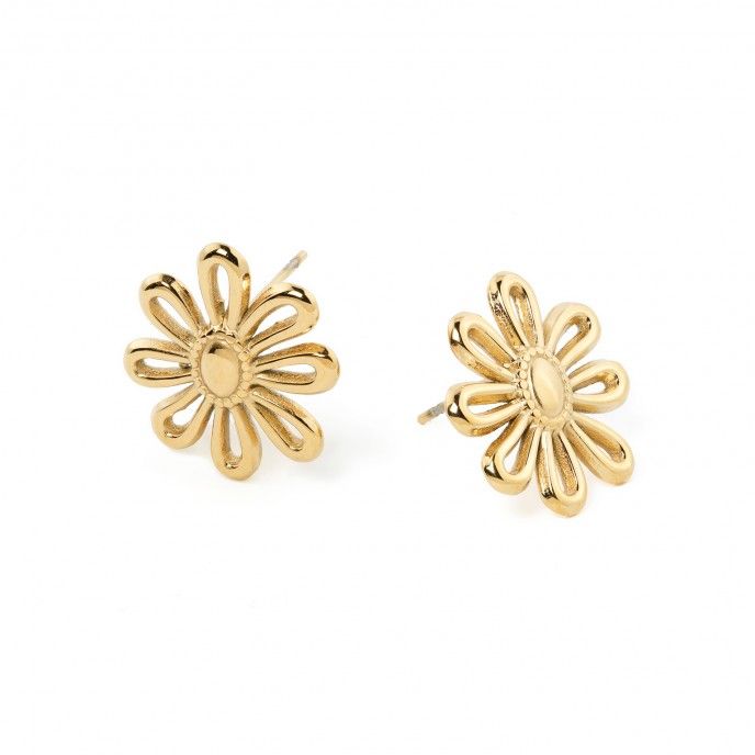 PENDIENTES FLOR DE ACERO