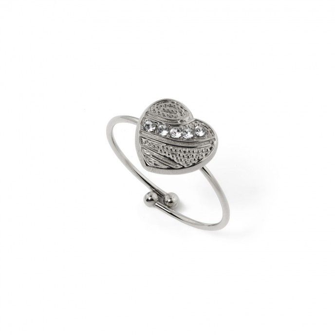 ANILLO DE ACERO CON CORAZN