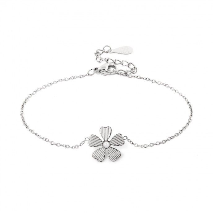 PULSERA DE ACERO CON FLOR