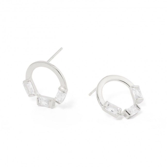 CIRCLE SILVER EARRINGS