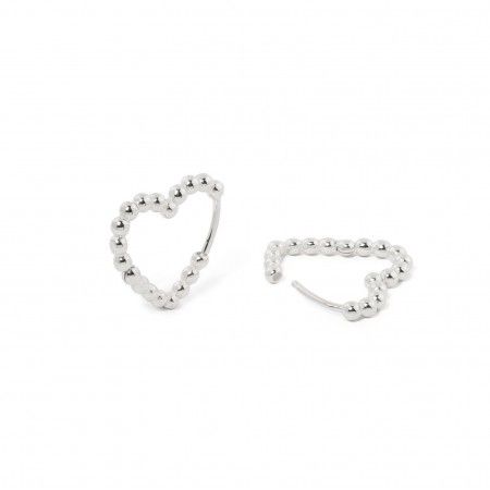 HEART SILVER HOOPS