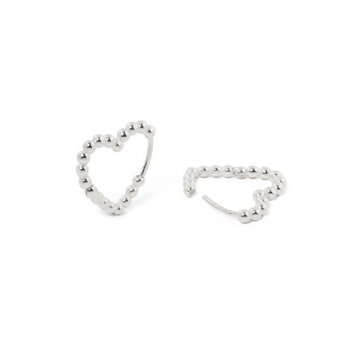 HEART SILVER HOOPS