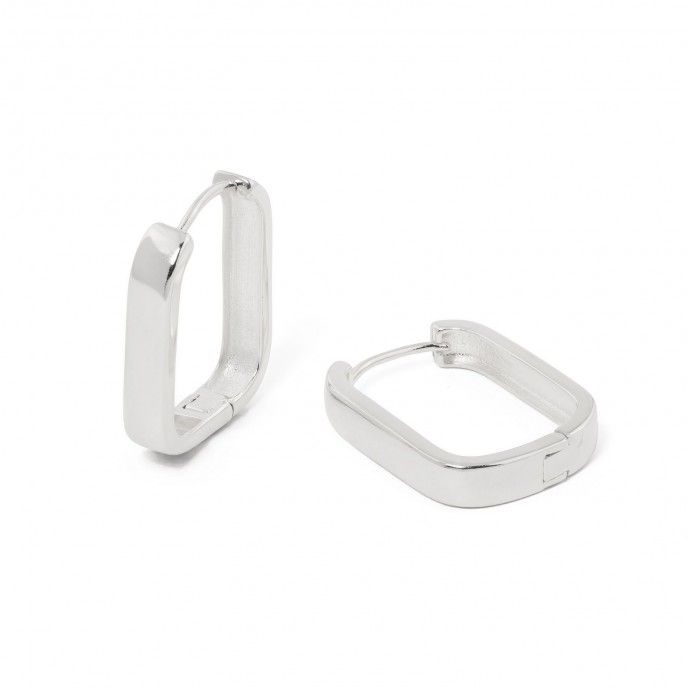 GEOMETRIC SILVER HOOPS