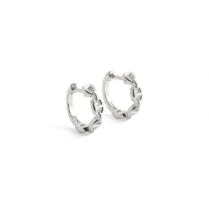 SILVER CHAIN HOOPS