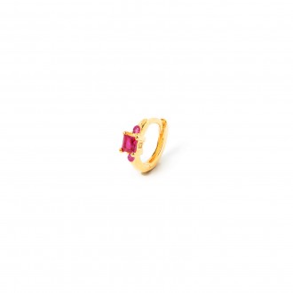 SILVER HOOP WITH ZIRCON