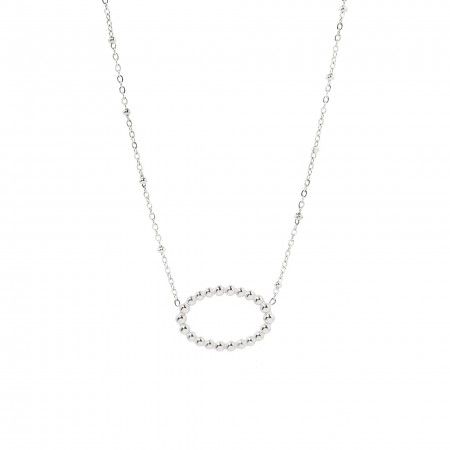 STEEL NECKLACE WITH BEADS