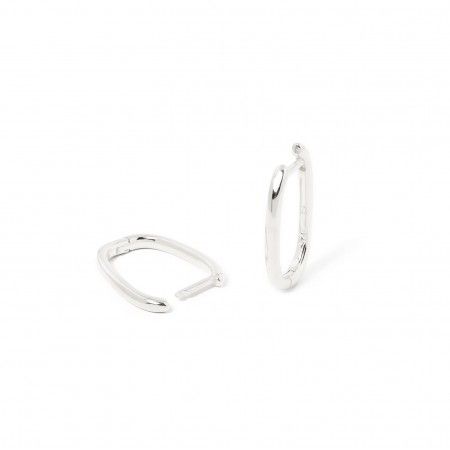 OVAL SILVER HOOPS