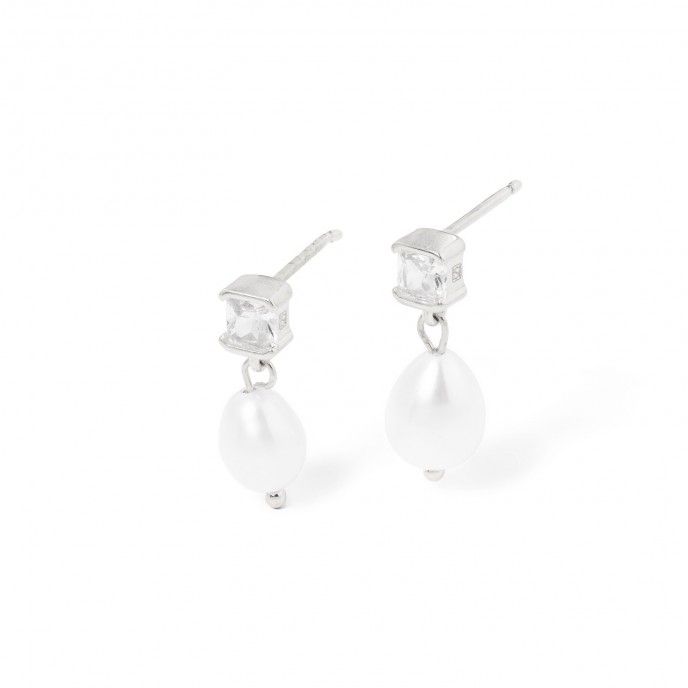 SILVER EARRINGS WITH PEARL