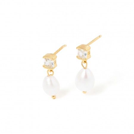 SILVER EARRINGS WITH PEARL