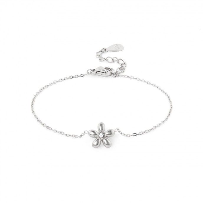 STEEL BRACELET WITH FLOWER