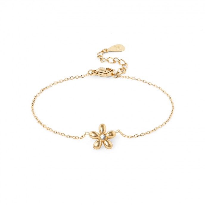 PULSERA DE ACERO CON FLOR