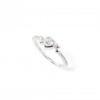 SILVER RING WITH HEARTS