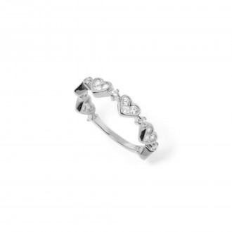 HEARTS SILVER RING