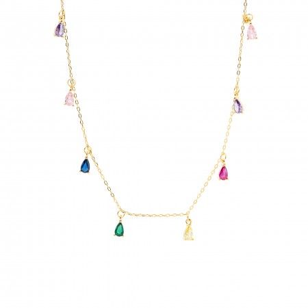 SILVER NECKLACE WITH DROPS