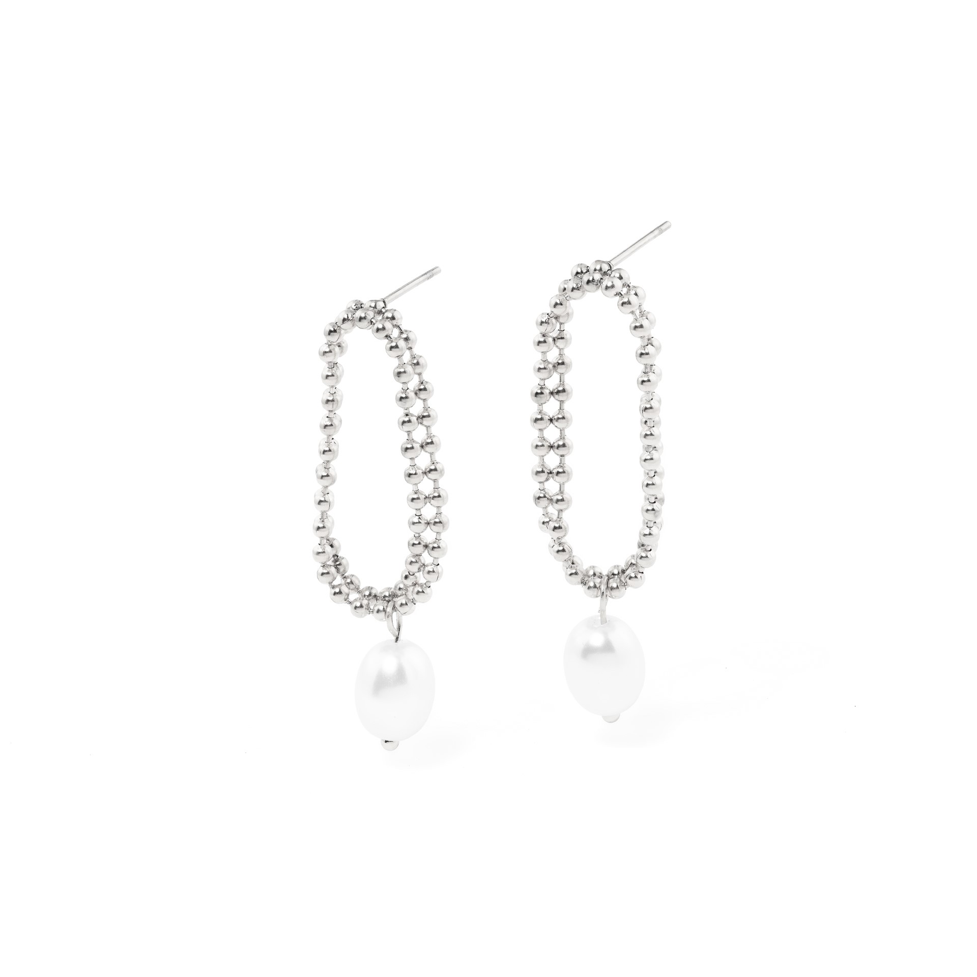 BRINCOS AÇO PÉROLA