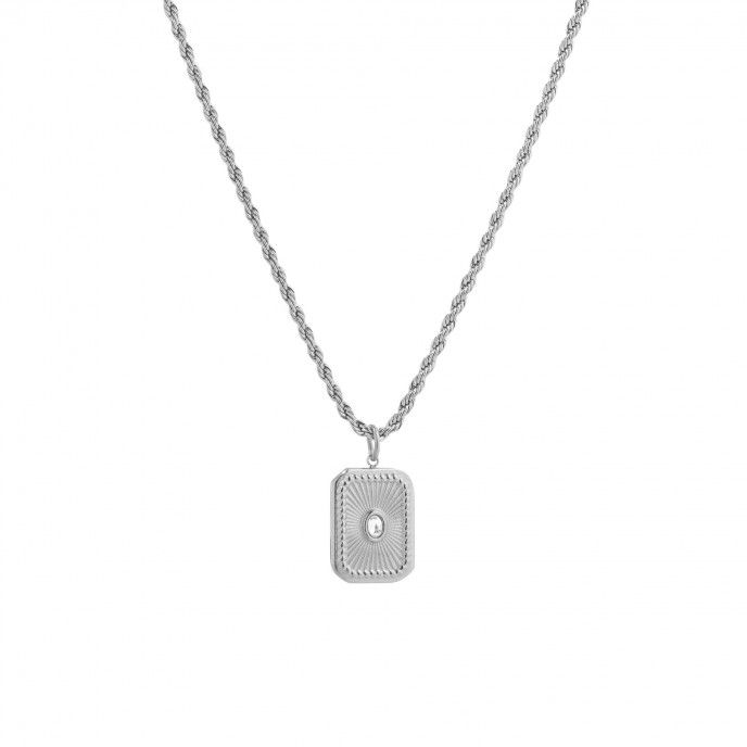 STEEL NECKLACE WITH ZIRCON