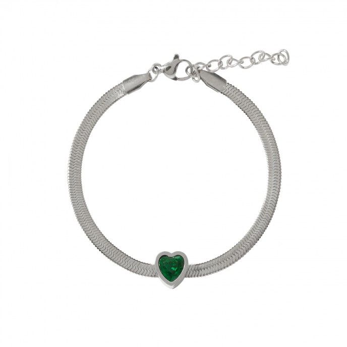 STEEL BRACELET WITH HEART