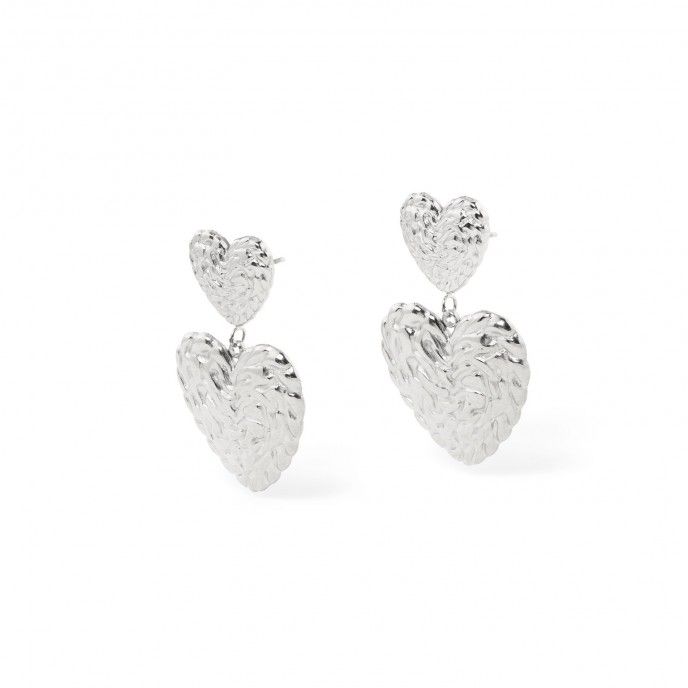 STEEL EARRINGS WITH HEARTS