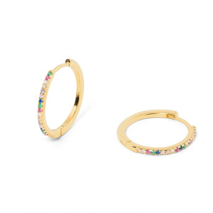 SILVER HOOPS WITH ZIRCON