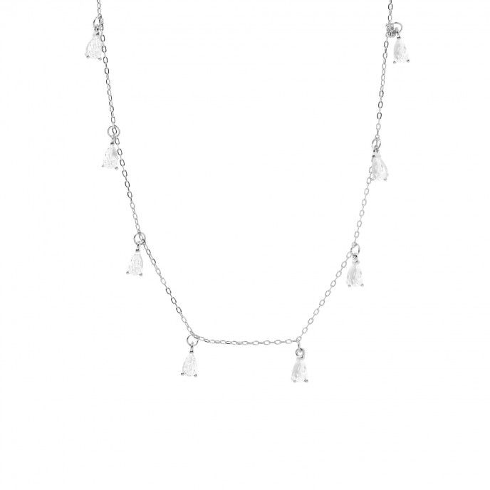 SILVER NECKLACE WITH DROPS