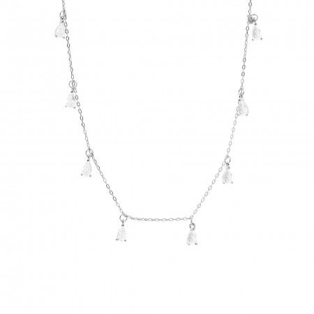 SILVER NECKLACE WITH DROPS