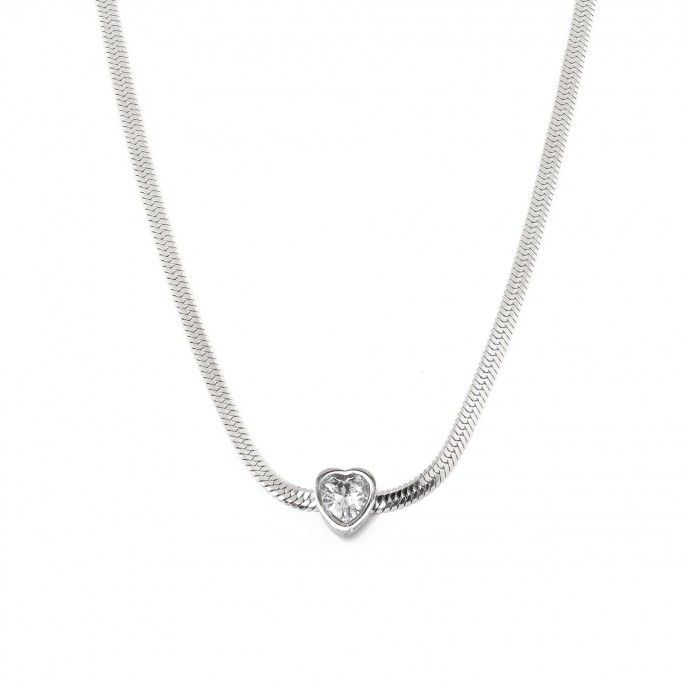 STEEL NECKLACE WITH HEART