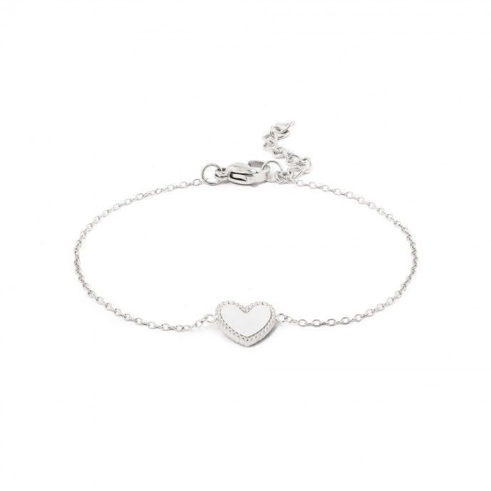 PULSERA DE ACERO CON CORAZN