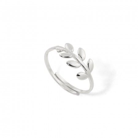 LEAVES SILVER RING