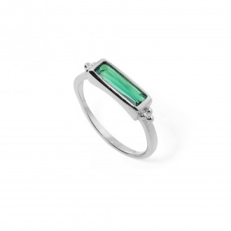 SILVER RING WITH ZIRCON