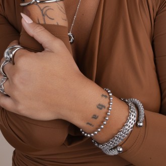STEEL BRACELET WITH BEADS