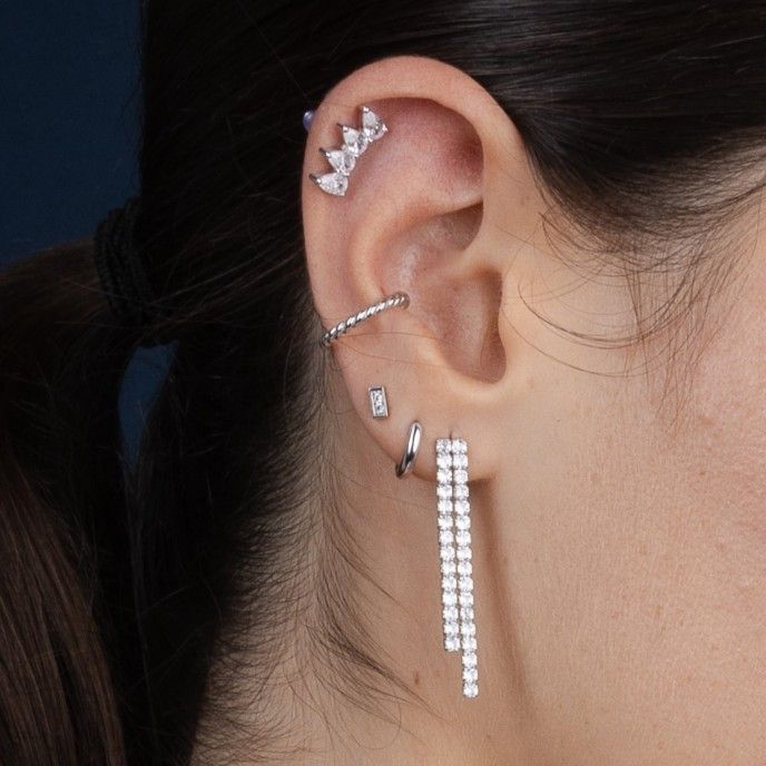 SHINY SILVER EARRING