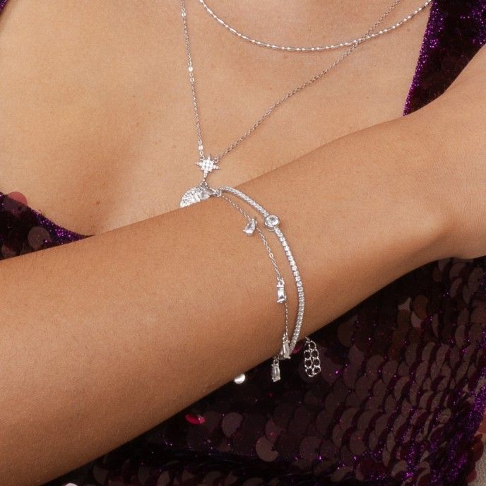 SILVER BRACELET WITH DROPS
