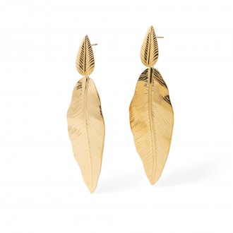 LEAVES STEEL EARRINGS