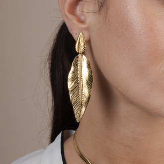 LEAVES STEEL EARRINGS