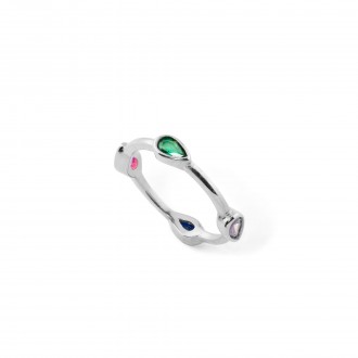 SILVER RING WITH DROPS