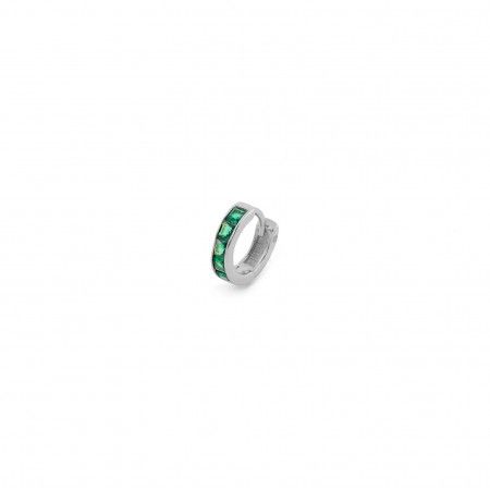SILVER HOOP WITH ZIRCON